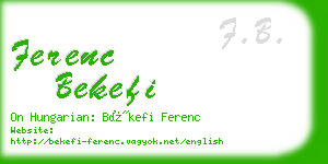 ferenc bekefi business card